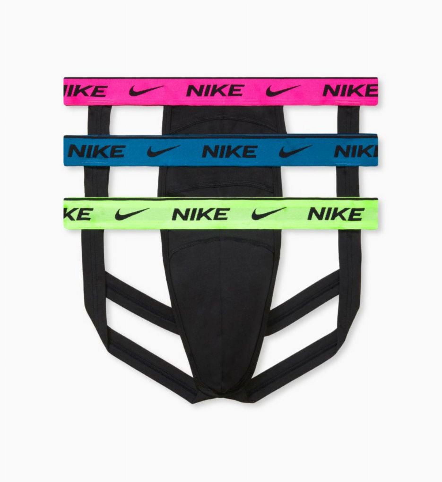 nike 3 pack cotton stretch jock straps in black