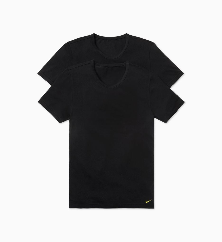 Men s Nike KE1191 Essential Cotton Crew Neck T Shirt 2 Pack Black S Walmart