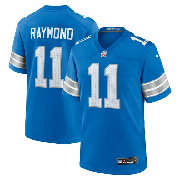 Men's Nike Kalif Raymond Blue Detroit Lions Team Game Jersey