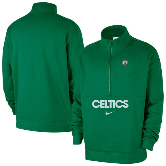 Men's-Nike  Kelly Green Boston Celtics Courtside Club Half-Zip Pullover