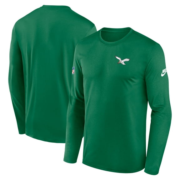 Men's Nike Kelly Green Philadelphia Eagles Legend Small Logo Dri-FIT Long Sleeve T-Shirt