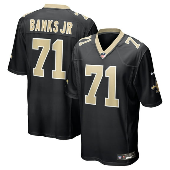 Men's Nike Kelvin Banks Jr. Black New Orleans Saints 2025 NFL Draft First Round Pick  Game Jersey