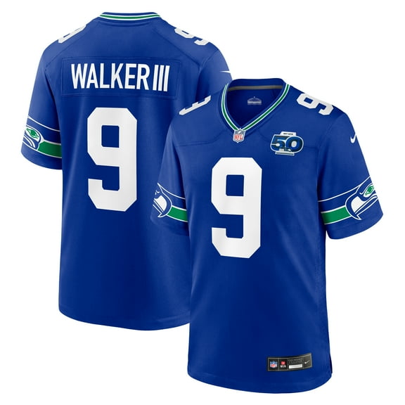 Men's Nike Kenneth Walker III Royal Seattle Seahawks Alternate 50th Season Game Jersey