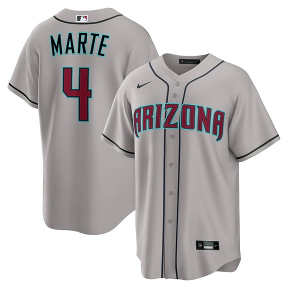 Men's Nike Ketel Marte Gray Arizona Diamondbacks Road Replica Jersey