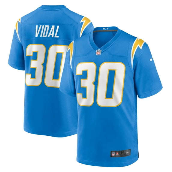 Men's Nike Kimani Vidal Powder Blue Los Angeles Chargers Team Game Jersey