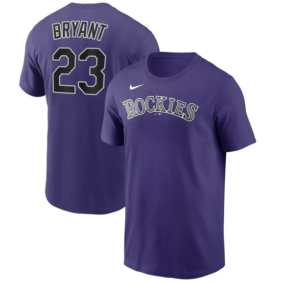 Men's Nike Kris Bryant Purple Colorado Rockies Name & Number T-Shirt