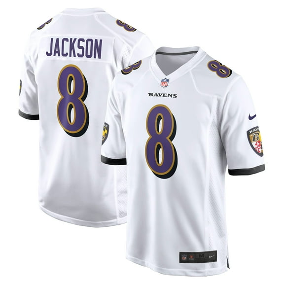 Men's Nike Lamar Jackson White Baltimore Ravens Game Jersey