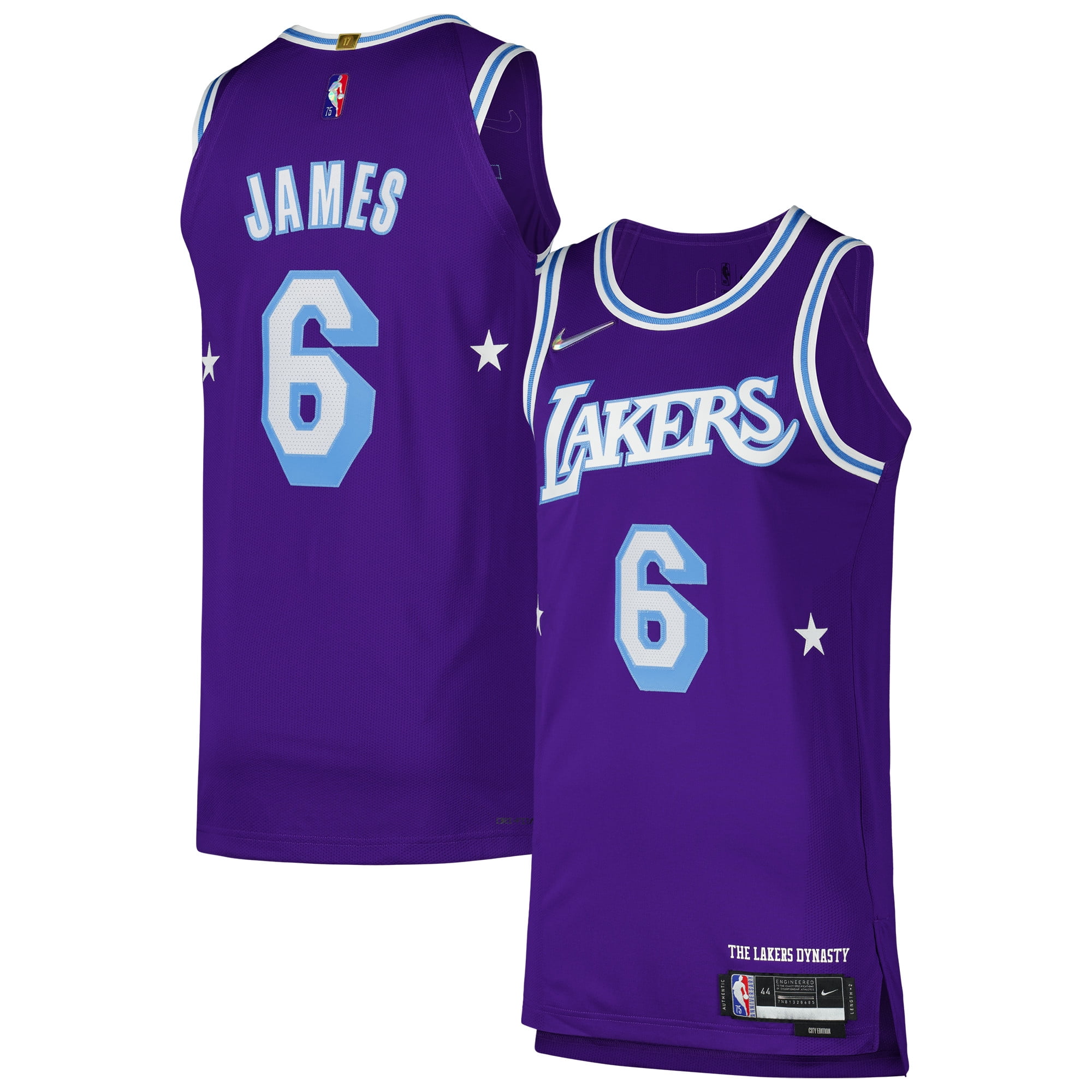 Men s Nike LeBron James Purple Los Angeles Lakers Authentic Player Jersey City Edition Walmart