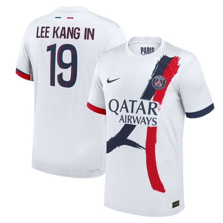 Men's Nike Lee Kang In White Paris Saint-Germain 2024/25 Away Replica Player Jersey