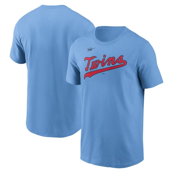 Men's Nike Light Blue Minnesota Twins Cooperstown Wordmark T-Shirt