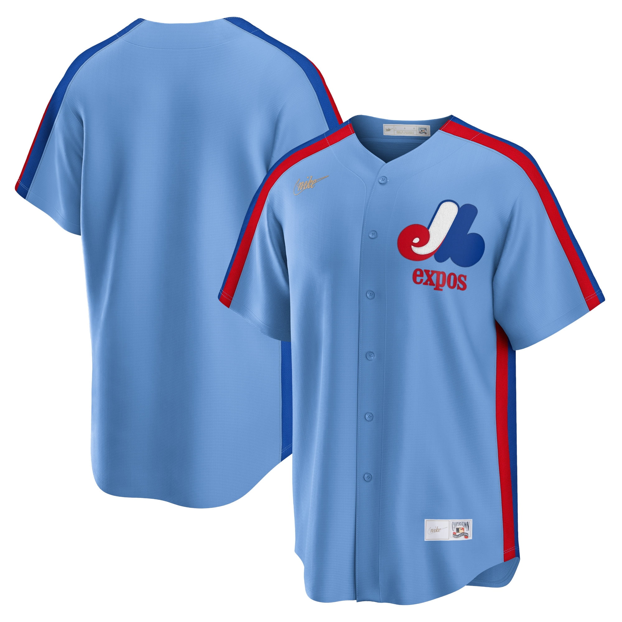 Men's Nike Light Blue Montreal Expos Road Cooperstown Collection Team Jersey  
