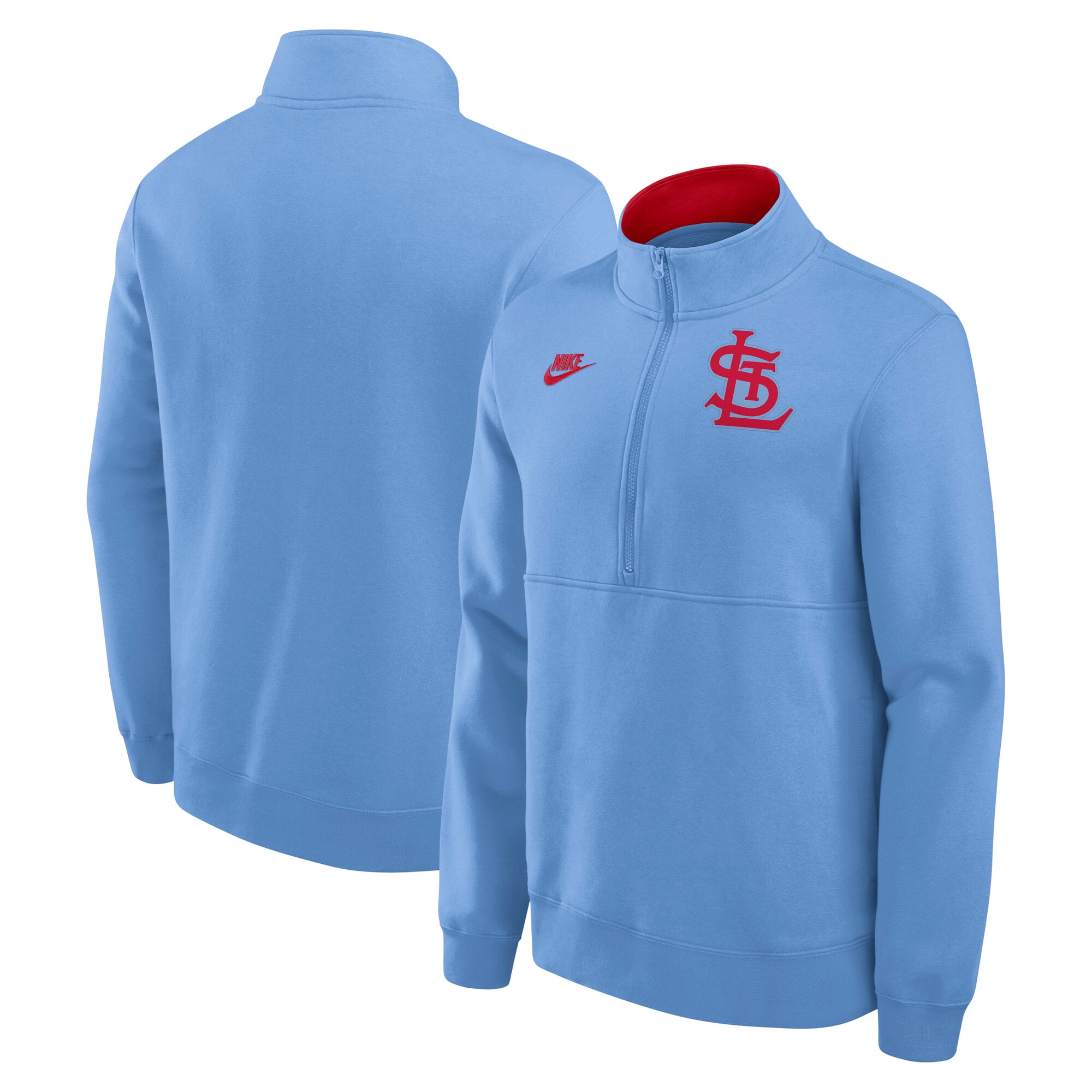 nike half zip light blue