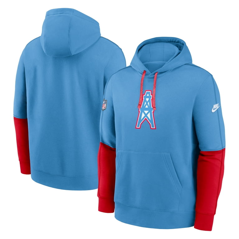 Men s Nike Light Blue Tennessee Titans Oilers Throwback Alternate Logo Club Tri Blend Pullover Hoodie Walmart