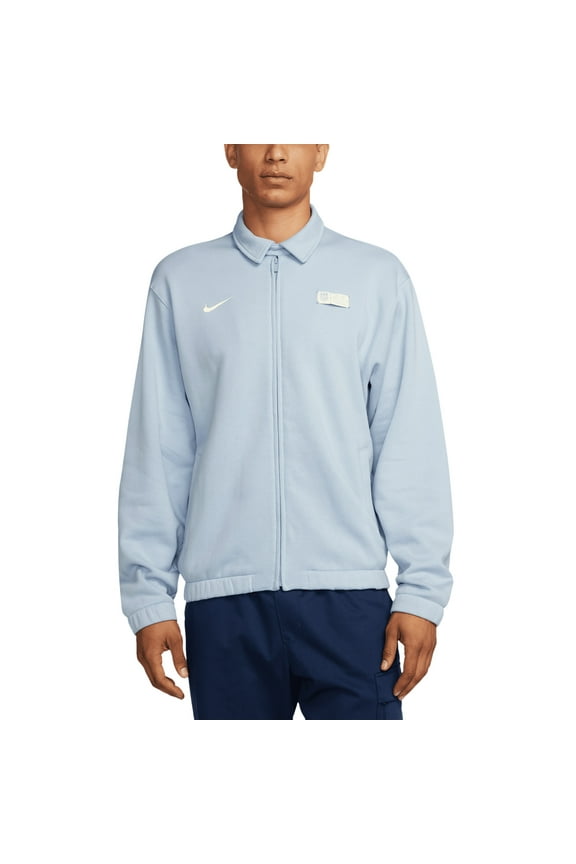 Men's Nike Light Blue USMNT Club Fleece Harrington Full-Zip Jacket