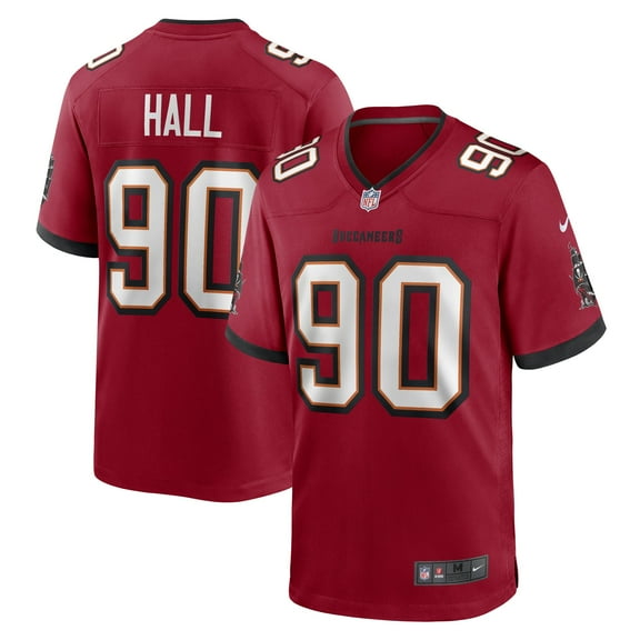 Men's Nike Logan Hall Red Tampa Bay Buccaneers Game Player Jersey