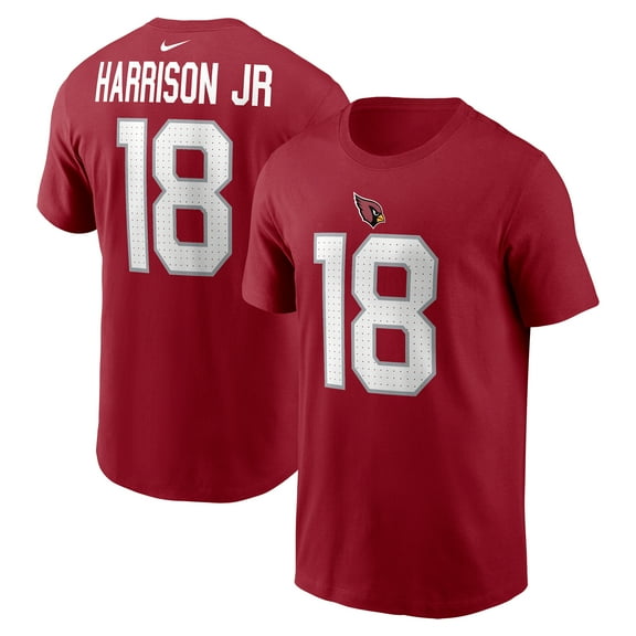 Men's Nike Marvin Harrison Jr. Cardinal Arizona Cardinals  Name & Number T-Shirt