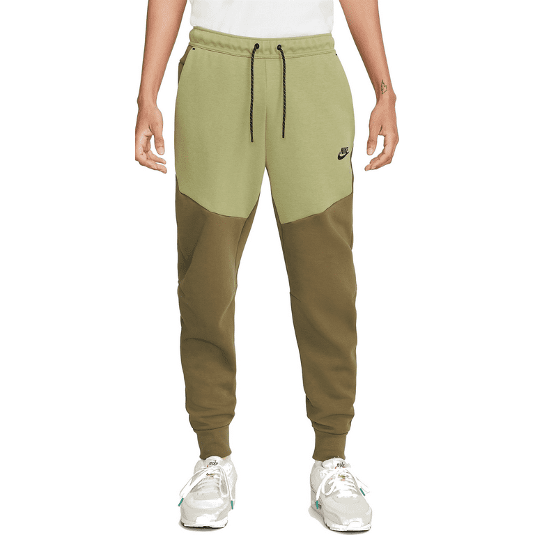 Men s Nike Medium Olive Black Tech Fleece Jogger XS Walmart