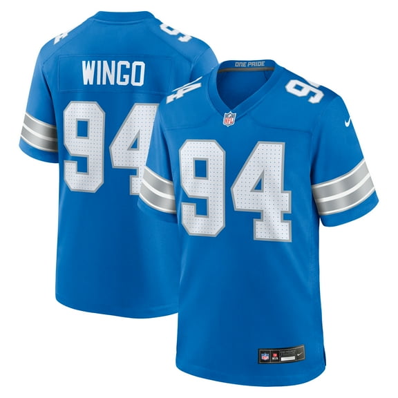 Men's Nike Mekhi Wingo Blue Detroit Lions Team Game Jersey