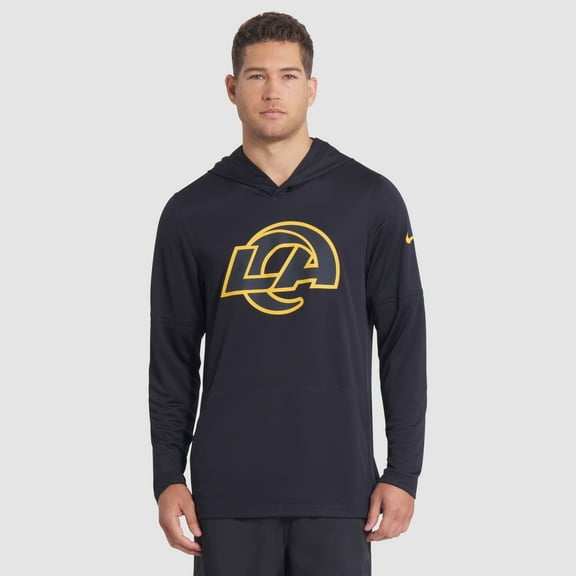 Men's Nike Midnight Blue Los Angeles Rams 2025 Rivalries Collection Sideline Dri-FIT Long Sleeve Hoodie T-Shirt