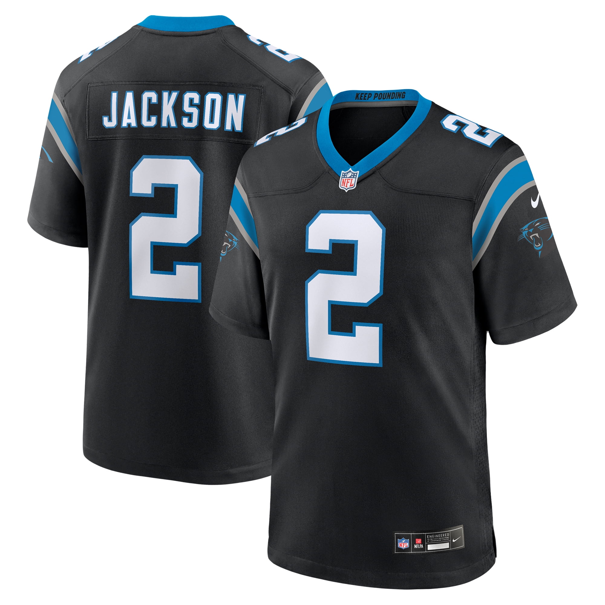 Men's Nike Number Groom Black Carolina Panthers Game Jersey