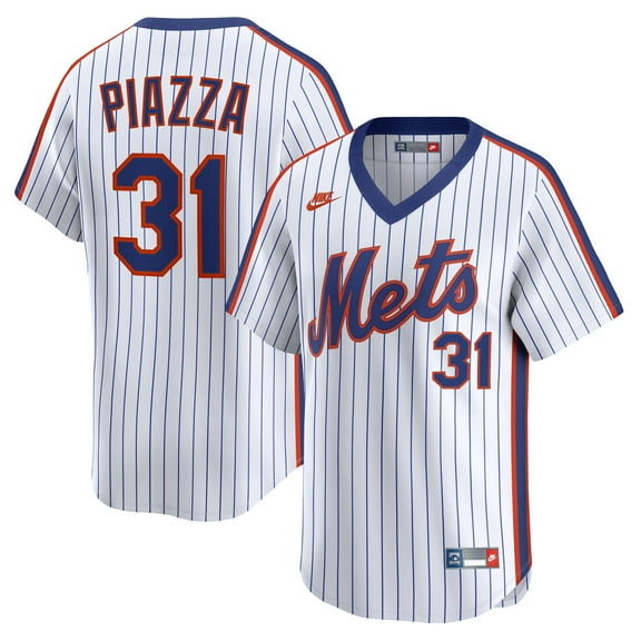 Men's Nike Mike Piazza White New York Mets Throwback Cooperstown Collection Limited Jersey
