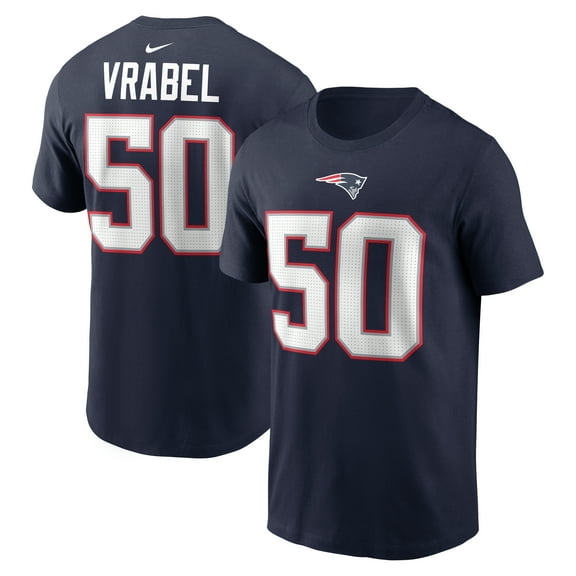 Men's Nike Mike Vrabel Navy New England Patriots Retired Player Name & Number T-Shirt