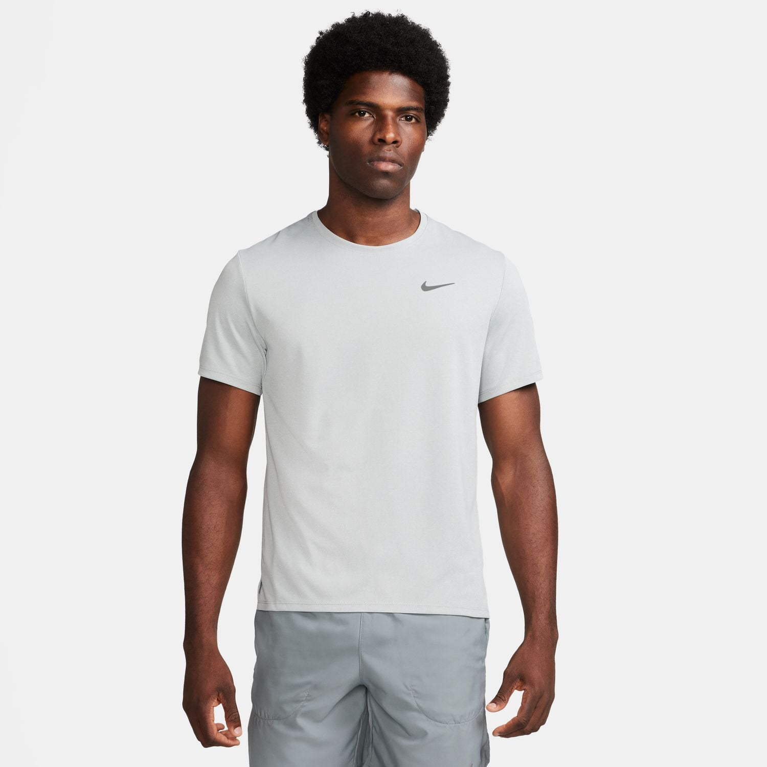 Men's Nike Miler Dri-FIT UV Short Sleeve Running Top Color: Black