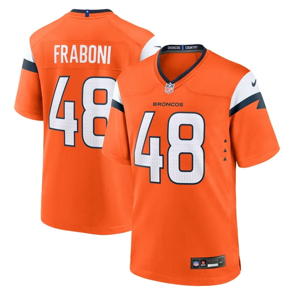 Men's Nike Mitchell Fraboni Orange Denver Broncos Team Game Jersey