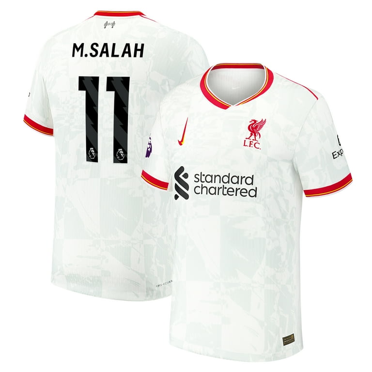 Men's Nike Mohamed Salah White Liverpool 2024/25 Third Authentic