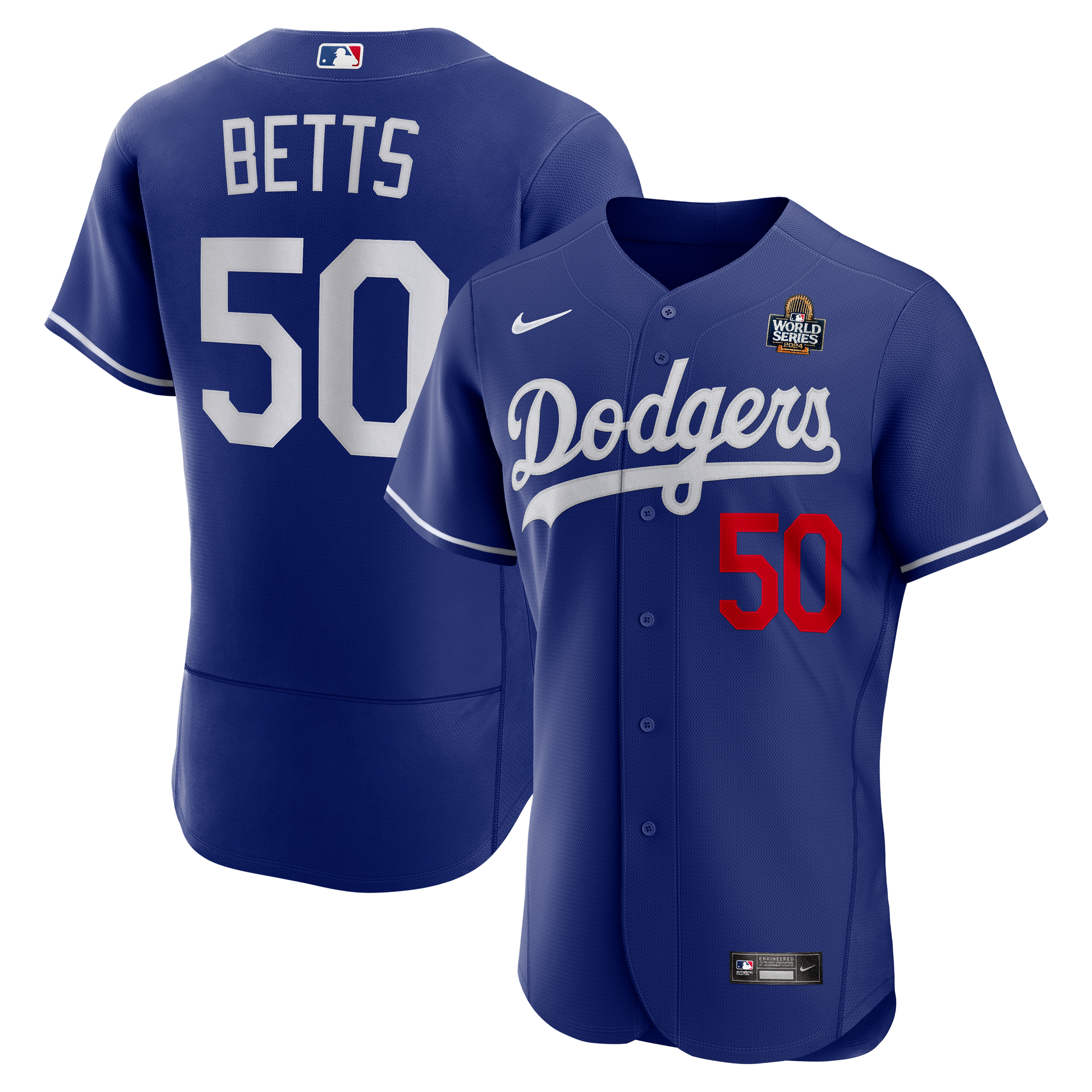 Men's Nike Mookie Betts Royal Los Angeles Dodgers 2024 World Series