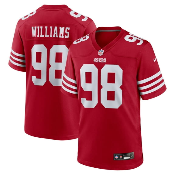 Men's Nike Mykel Williams Scarlet San Francisco 49ers 2025 NFL Draft First Round Pick Game Jersey