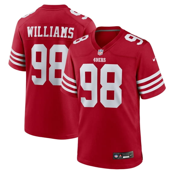 Men's Nike Mykel Williams  Scarlet San Francisco 49ers Team Game Jersey