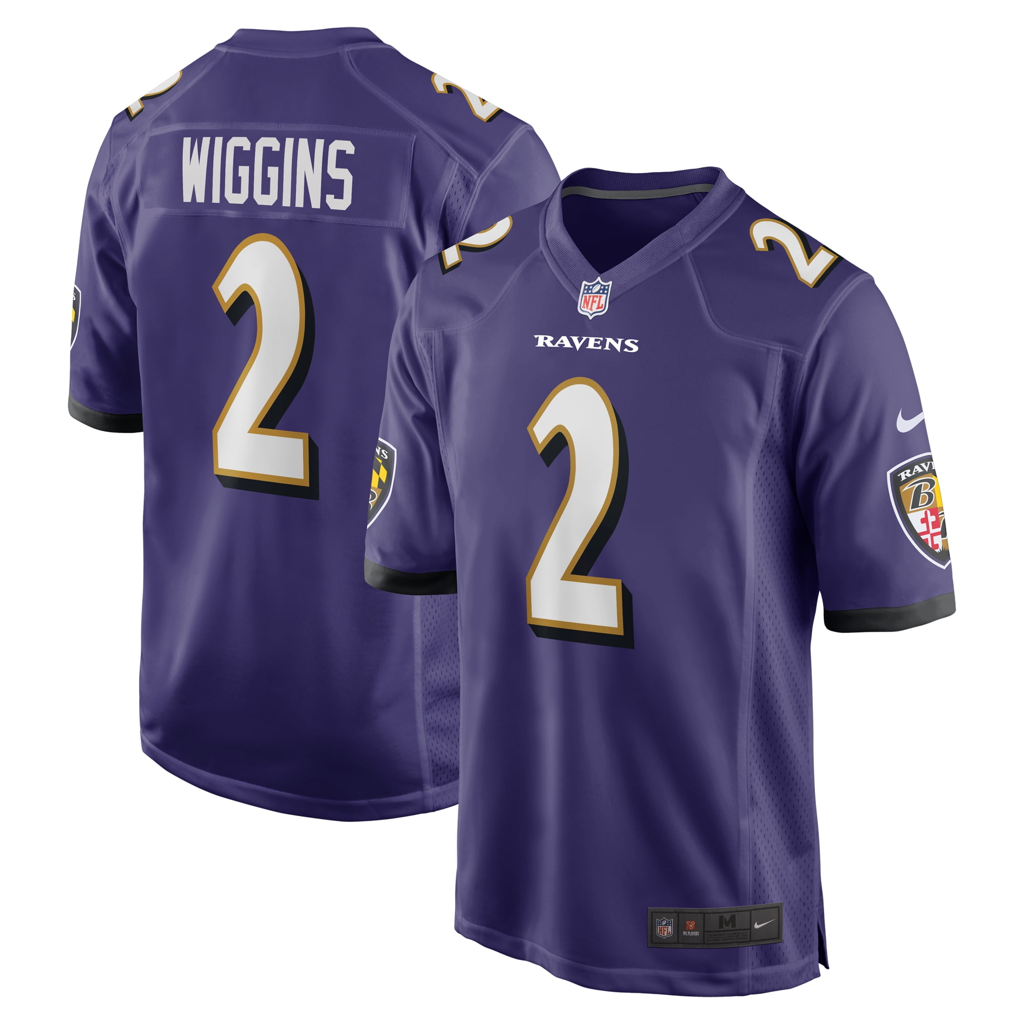 Men's Nike Nate Wiggins Purple Baltimore Ravens Player Game Jersey