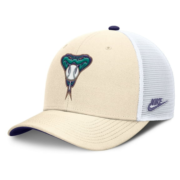 Men's Nike  Natural Arizona Diamondbacks Cooperstown Collection Dri-FIT Rise Trucker Adjustable Hat