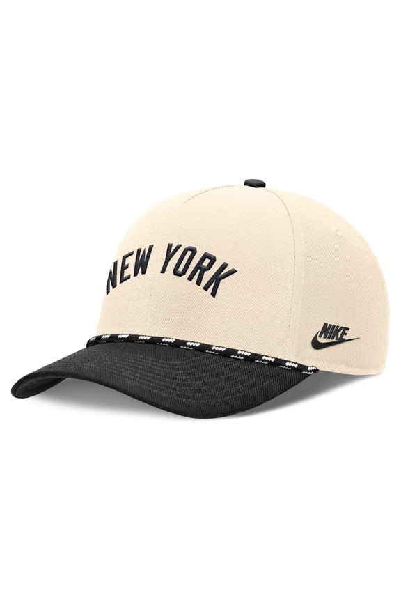 Men's Nike Natural/Black New York Yankees Cooperstown Collection Rise Adjustable Hat