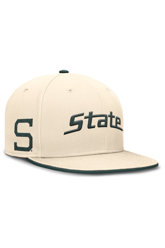 Men's Nike Natural Michigan State Spartans 2026 Primetime Natural True Fitted Hat