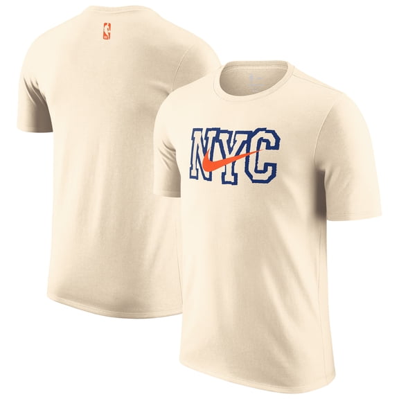 Men's Nike  Natural New York Knicks 2025/26 City Edition Remix Essential Logo T-Shirt