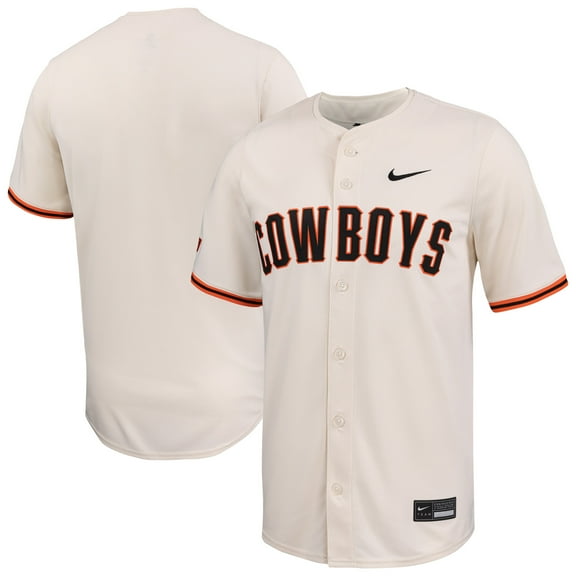 Men's Nike Natural Oklahoma State Cowboys Limited Baseball Jersey
