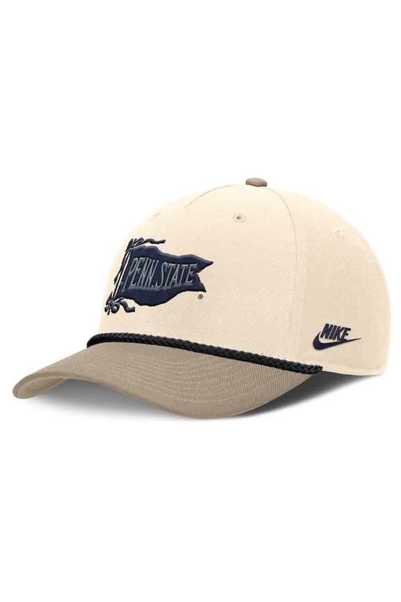 Men's Nike Natural Penn State Nittany Lions Rise Legacy Throwback Logo Adjustable Hat