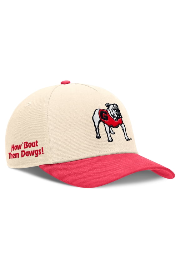 Men's Nike Natural/Red Georgia Bulldogs Academic Rise Dri-FIT Adjustable Hat