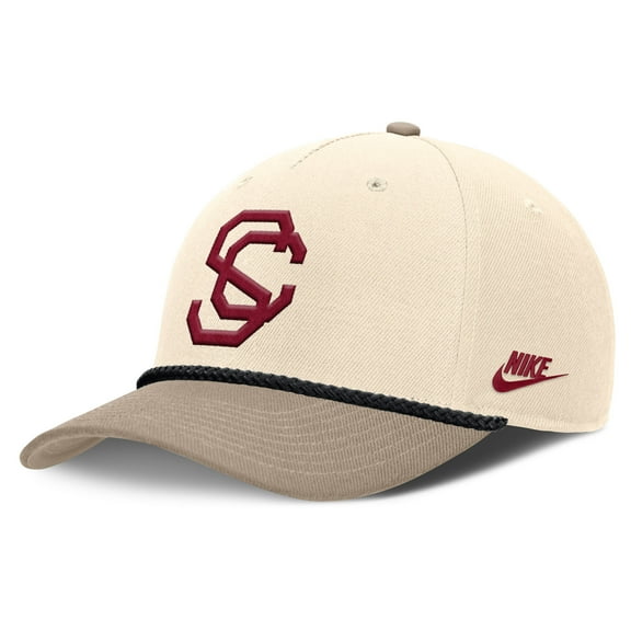 Men's Nike Natural USC Trojans Rise Legacy Throwback Logo Adjustable Hat