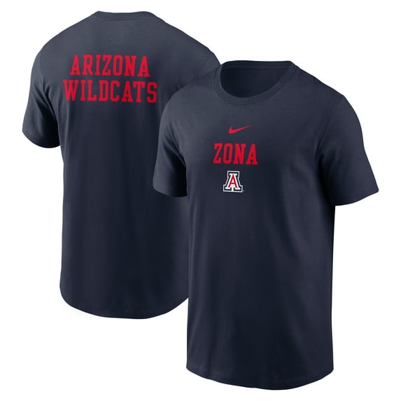 Men's Nike Navy Arizona Wildcats 2-Hit Stacked T-Shirt