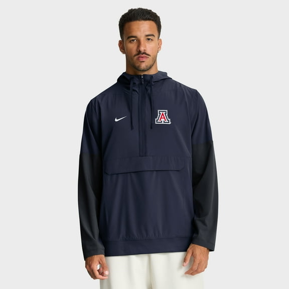 Men's Nike Navy Arizona Wildcats Anorak Half-Zip Hoodie Jacket