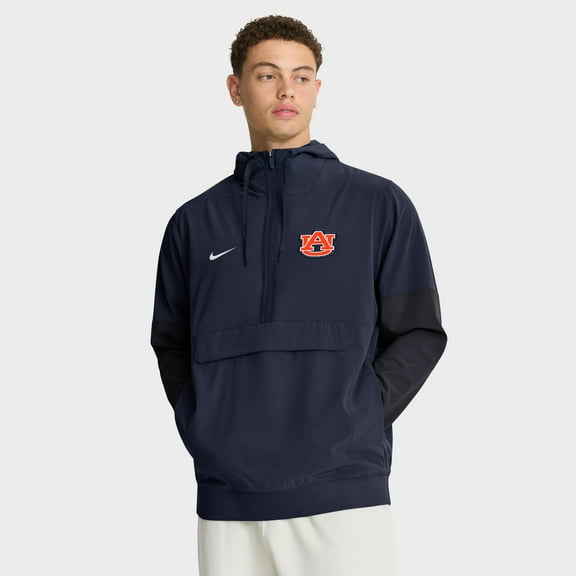 Men's Nike Navy Auburn Tigers Anorak Half-Zip Hoodie Jacket