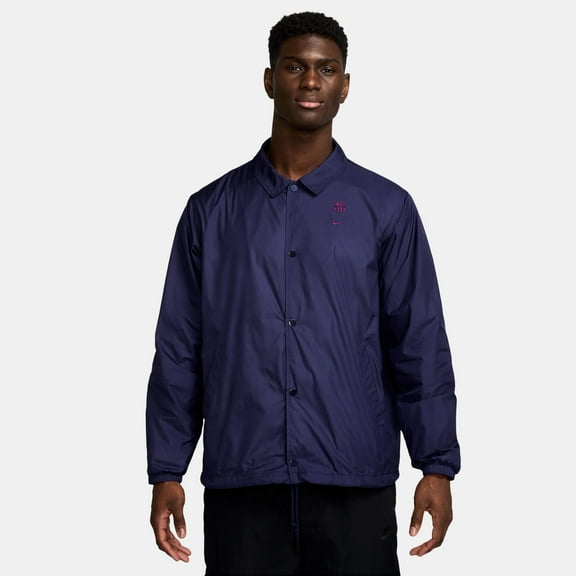 Men's Nike  Navy Barcelona Club Coaches Full-Snap Jacket