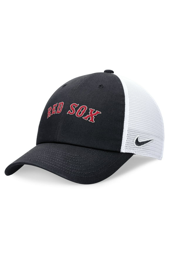 Men's Nike Navy Boston Red Sox Wordmark Adjustable Trucker Hat