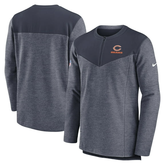 Men's Nike Navy Chicago Bears Sideline Lockup Performance Quarter-Zip Top