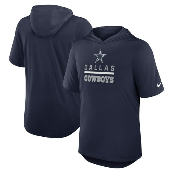 Men's Nike Navy Dallas Cowboys Lockup Tri-Blend Hoodie T-Shirt