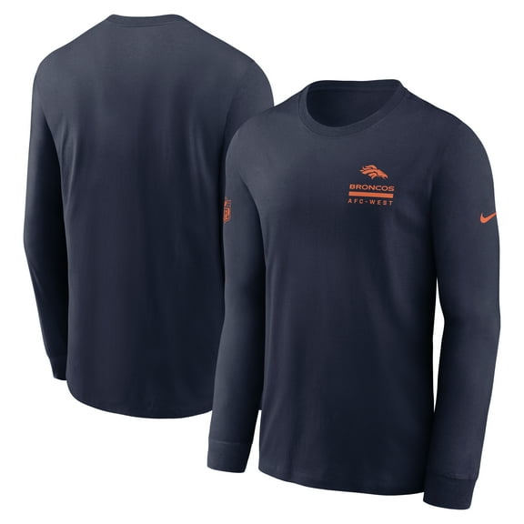 Men's Nike Navy Denver Broncos Sideline Dri-FIT Long Sleeve T-Shirt