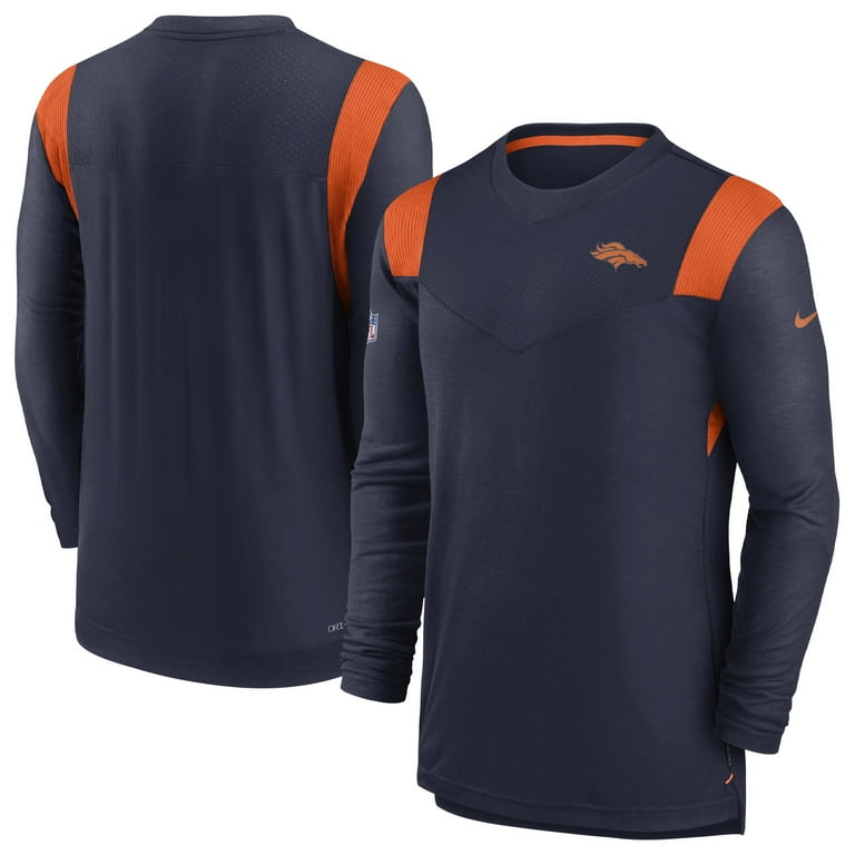 Nike Men's Denver Broncos Long Sleeve T-Shirt, Navy, Polyester